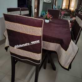 Dining Chair Cover (6 pcs) & Table Cloth Set